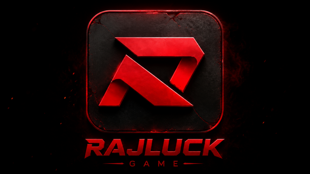 RajLuck Game official logo with a modern red R icon on a black background for APK download, login, and Android gaming platform. alt text