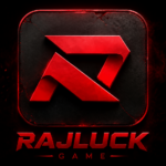 RajLuck Game official logo with a modern red R icon on a black background for APK download, login, and Android gaming platform. alt text